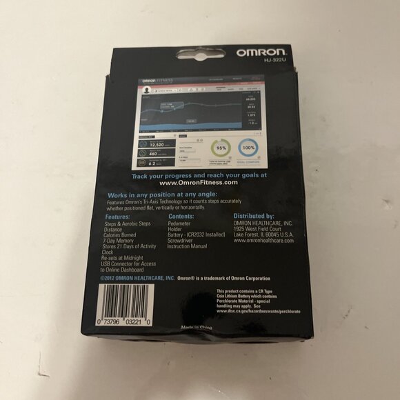 OMRON ~ Pedometer w/ USB HJ-322U Tri-Axis Technology 7 Day Memory ~ Open Box - Picture 2 of 7